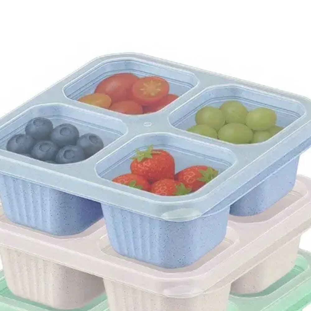 Brand New Blue Portable Box Lid Portion Control Storage Stackable 2 Piece Set - Picture 6 of 6